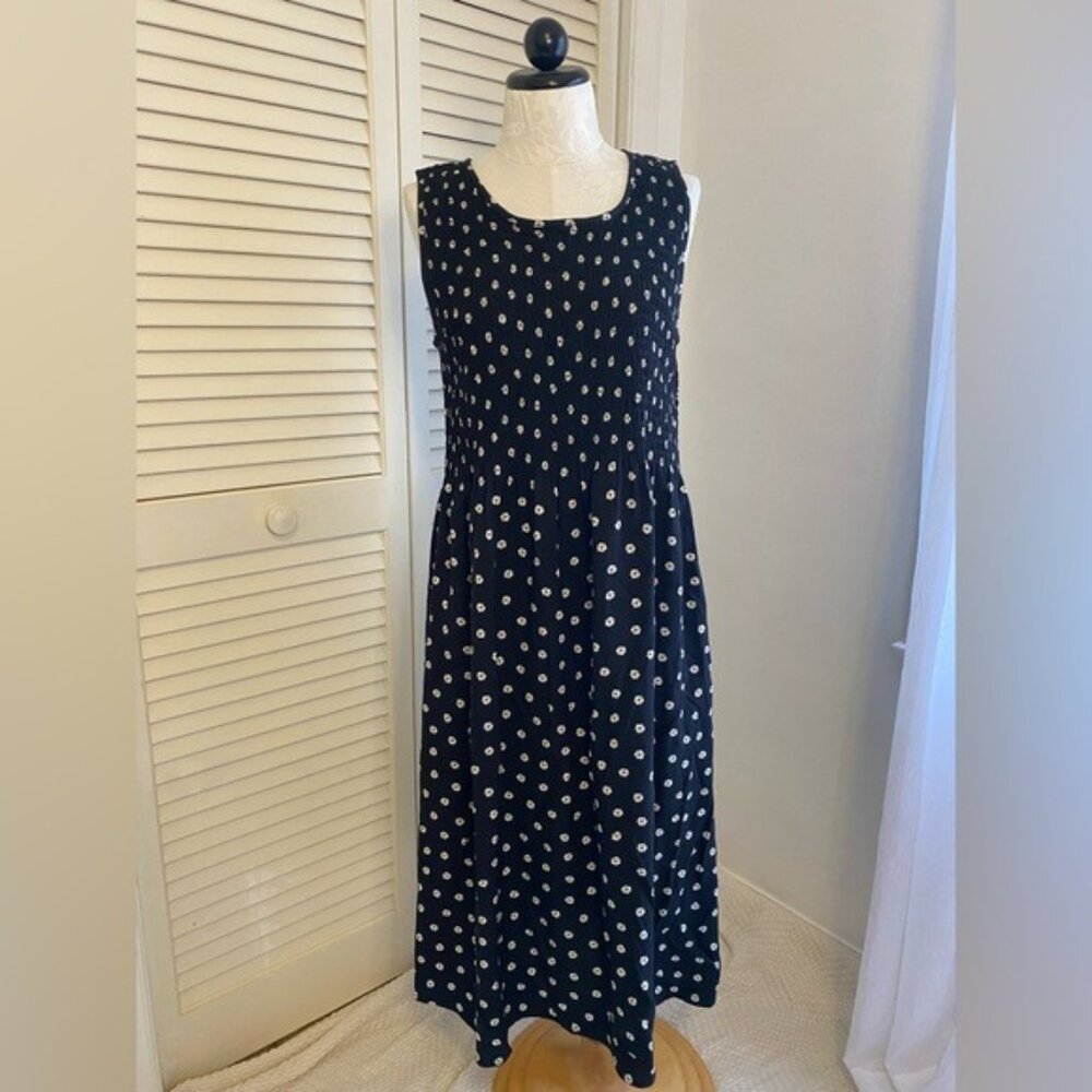Croft & Barrow Black and White Floral Midi Dress Size L